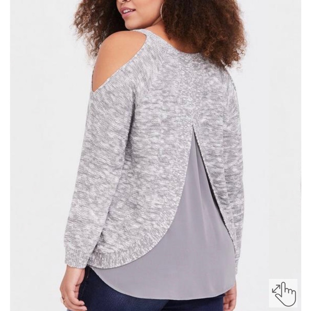 Torrid Marled Cold Shoulder Pullover Sweater - image 2